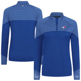 Royal Toronto Blue Jays Levelwear Women's Classic Stripes Insignia 2.0 Raglan Quarter-Zip Top