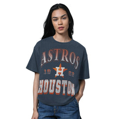 Heather Navy Houston Astros Starter Women's Oversized Hall of Fame T-Shirt