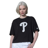 Black Philadelphia Phillies Starter Women's Holy Grail Boxy Cropped T-Shirt