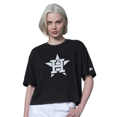 Black Houston Astros Starter Women's Holy Grail Boxy Cropped T-Shirt