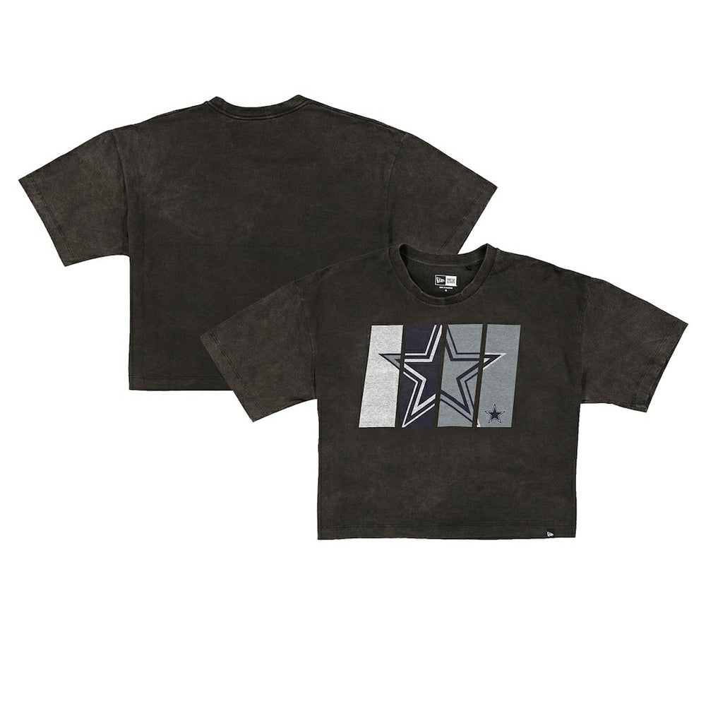 Women's Boxy Cropped Sport Night Mineral Wash T-Shirt - Dallas Cowboys T-shirts