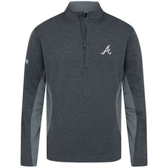 Heather Black Atlanta Braves Levelwear Waffle Insignia 2.0 Quarter-Zip Pullover