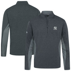 Heather Black New York Yankees Levelwear Waffle Insignia 2.0 Quarter-Zip Pullover