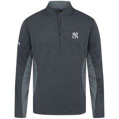 Heather Black New York Yankees Levelwear Waffle Insignia 2.0 Quarter-Zip Pullover