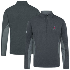 Heather Black Los Angeles Angels Levelwear Waffle Insignia 2.0 Quarter-Zip Pullover