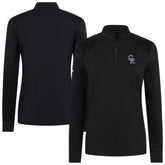 Black Colorado Rockies Levelwear Women's Power Insignia 2.0 Quarter-Zip Pullover Top