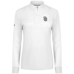 White San Diego Padres Levelwear Women's Power Insignia 2.0 Quarter-Zip Pullover Top