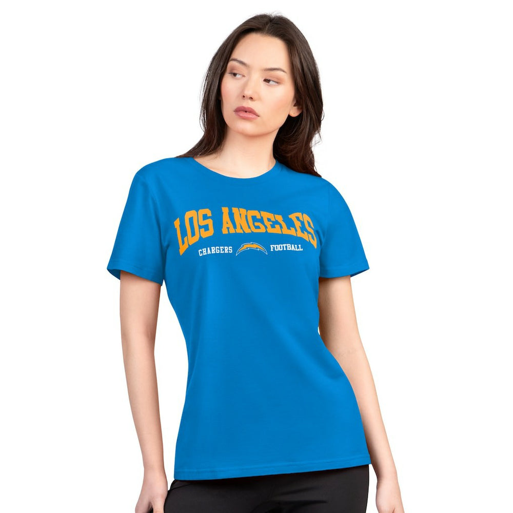 G-III 4Her by Carl Banks Women's Super-Slim Lightweight Winning Crew T-Shirt - Los Angeles Chargers T-shirts
