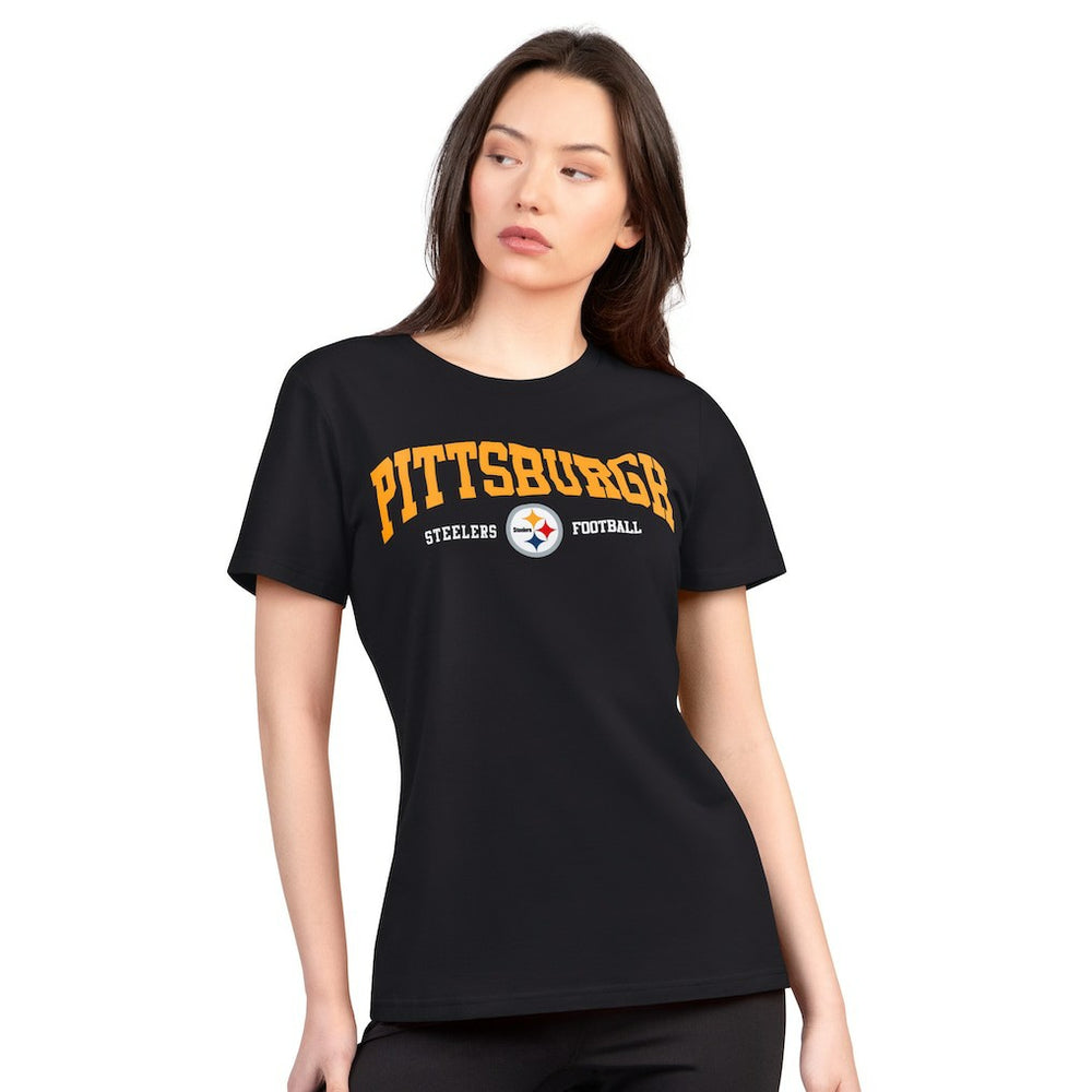 G-III 4Her by Carl Banks Women's Super-Slim Lightweight Winning Crew T-Shirt - Pittsburgh Steelers T-shirts