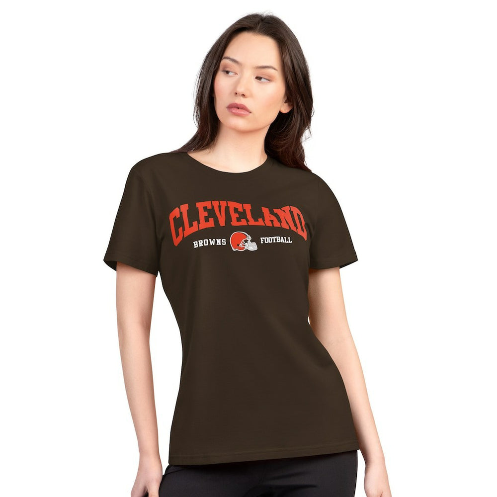 G-III 4Her by Carl Banks Women's Super-Slim Lightweight Winning Crew T-Shirt - Cleveland Browns T-shirts