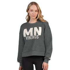 Starter Women's Show Up Cropped Fleece Pullover Sweatshirt - Minnesota Vikings Pullover