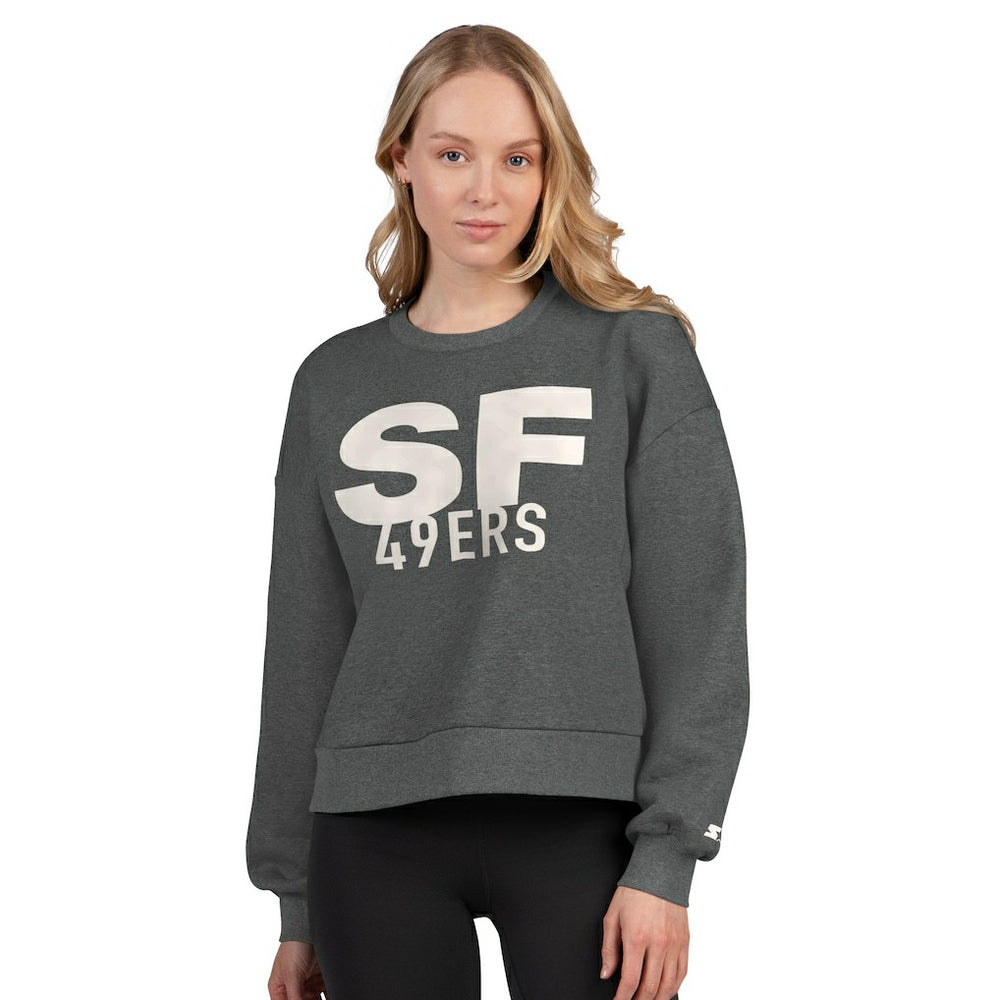Starter Women's Show Up Cropped Fleece Pullover Sweatshirt - San Francisco 49ers Pullover