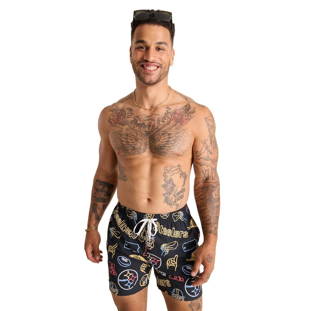 Chubbies The Neon 5.5" Classic Lined Swim Trunks - Pittsburgh Steelers