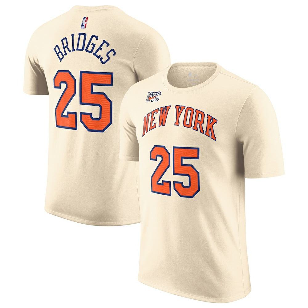 Nike Mikal Bridges New York Knicks Unisex 2025/26 City Edition Name & Number T-Shirt