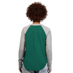 G-III 4Her by Carl Banks Women's Waffle Knit Raglan Long-Sleeve T-Shirt - New York Jets T-shirts