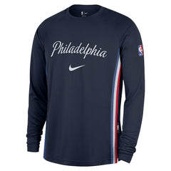 Nike Philadelphia 76ers 2025/26 City Edition Authentic Pregame Dri-FIT Long Sleeve Shooting T-Shirt