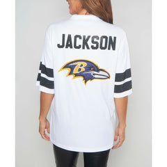 Lamar Jackson Cuce Women's Crystal V-Neck Tunic - Baltimore Ravens