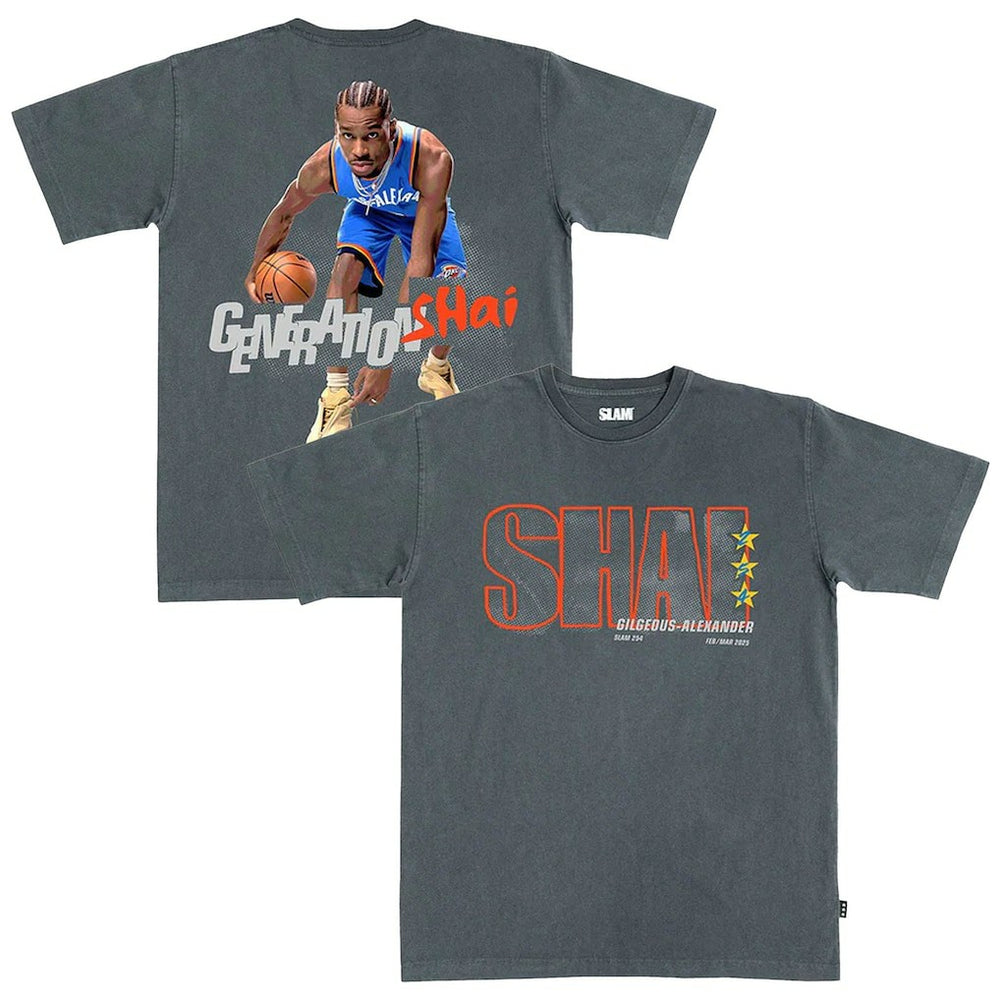 Shai Gilgeous-Alexander Oklahoma City Thunder SLAM Unisex February/March 2025 Cover Graphic Remix T-Shirt