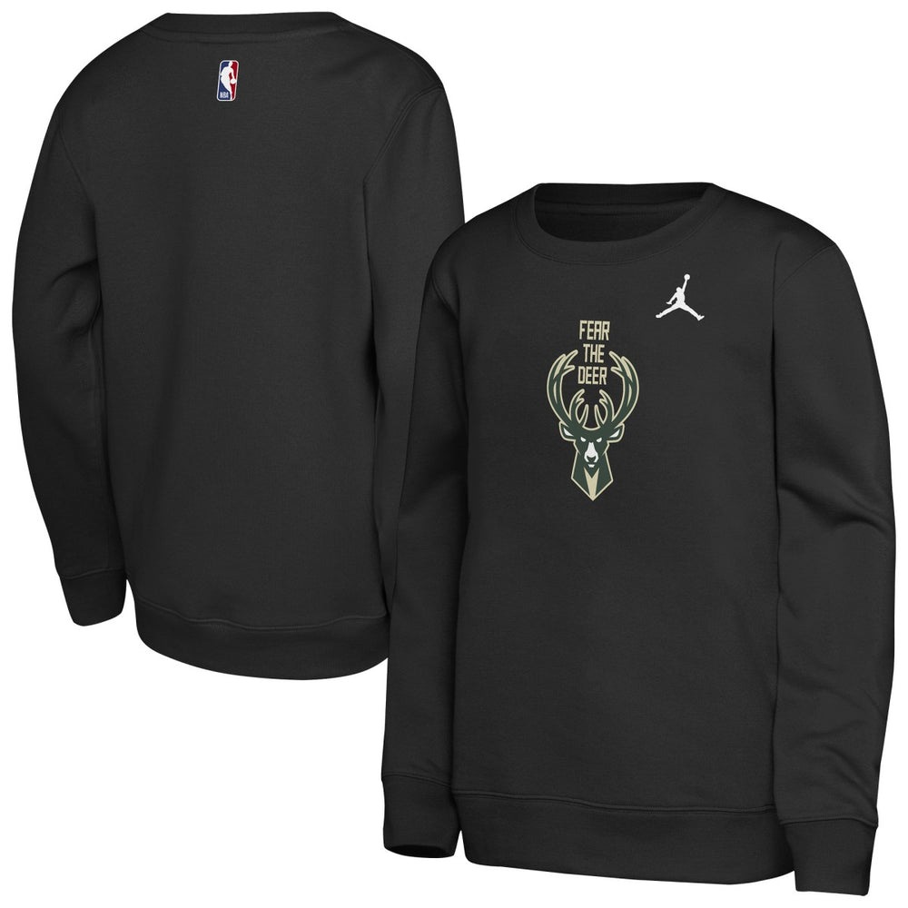 Milwaukee Bucks Jordan Brand Youth Courtside Statement Edition Sweatshirt