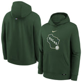 Nike Milwaukee Bucks Youth 2025/26 City Edition Club Fleece Pullover Hoodie