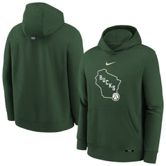 Nike Milwaukee Bucks Youth 2025/26 City Edition Club Fleece Pullover Hoodie