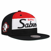 NHL Buffalo Sabres Mitchell & Ness Retro Script Colorblock Snapback Hat