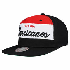 NHL Carolina Hurricanes Mitchell & Ness Retro Script Colorblock Snapback Hat