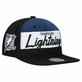 NHL Tampa Bay Lightning Mitchell & Ness Retro Script Colorblock Snapback Hat