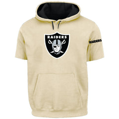 Profile Big & Tall Chest Print and Logo Short Sleeve Pullover Hoodie - Las Vegas Raiders Hoodies