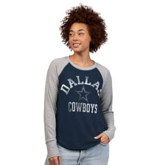 G-III 4Her by Carl Banks Women's Waffle Knit Raglan Long-Sleeve T-Shirt - Dallas Cowboys T-shirts