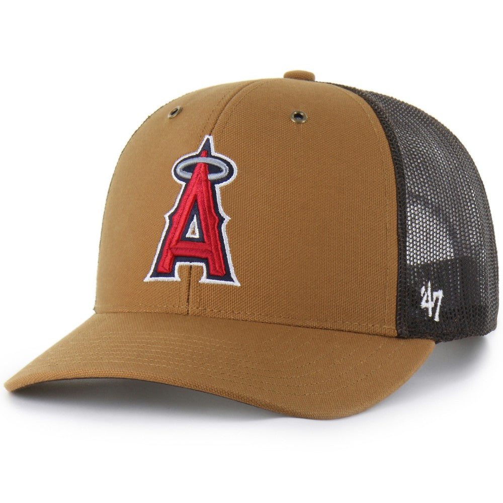 Brown Los Angeles Angels Carhartt x '47 Trucker Adjustable Hat