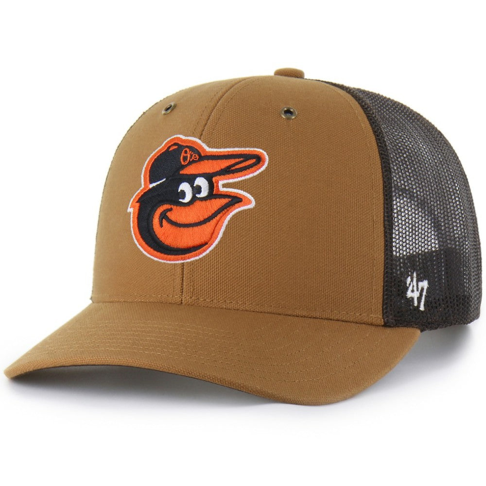 Brown Baltimore Orioles Carhartt x '47 Trucker Adjustable Hat