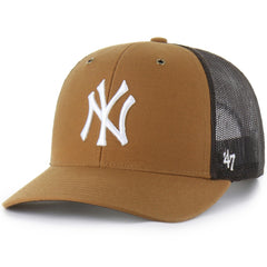 Brown New York Yankees Carhartt x '47 Trucker Adjustable Hat