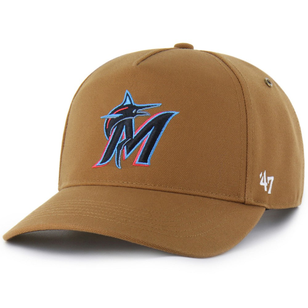 Brown Miami Marlins Carhartt x '47 Hitch Adjustable Hat