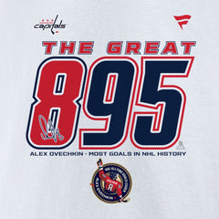 NHL Alexander Ovechkin Washington Capitals Fanatics NHL All-Time Leading Goal Scorer The Great 895 Fleece Pullover Sweatshirt