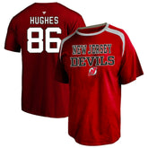 NHL Jack Hughes New Jersey Devils Fanatics Women's Plus Size Name & Number Scoop Neck T-Shirt