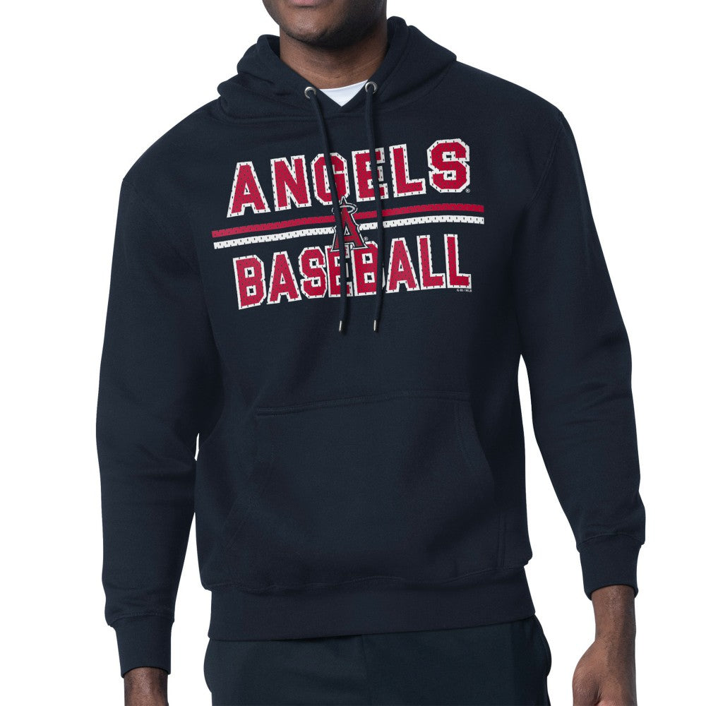 Navy Los Angeles Angels Starter Team Mesh Print Graphic Pullover Hoodie