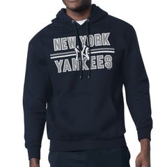 Navy New York Yankees Starter Team Mesh Print Graphic Pullover Hoodie
