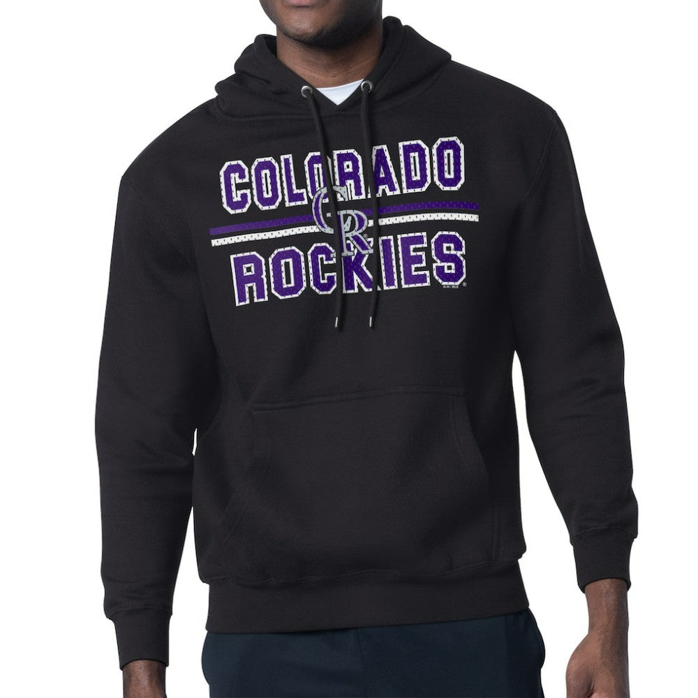 Black Colorado Rockies Starter Team Mesh Print Graphic Pullover Hoodie