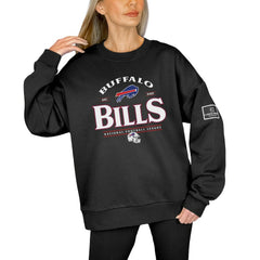 Gameday Couture Women's Oversized Players Only Black Label Pullover Sweatshirt - Buffalo Bills Pullover