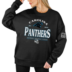 Gameday Couture Women's Oversized Players Only Black Label Pullover Sweatshirt - Carolina Panthers Pullover