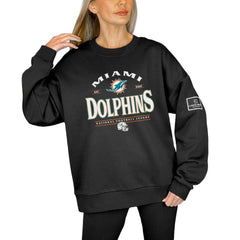 Gameday Couture Women's Oversized Players Only Black Label Pullover Sweatshirt - Miami Dolphins Pullover