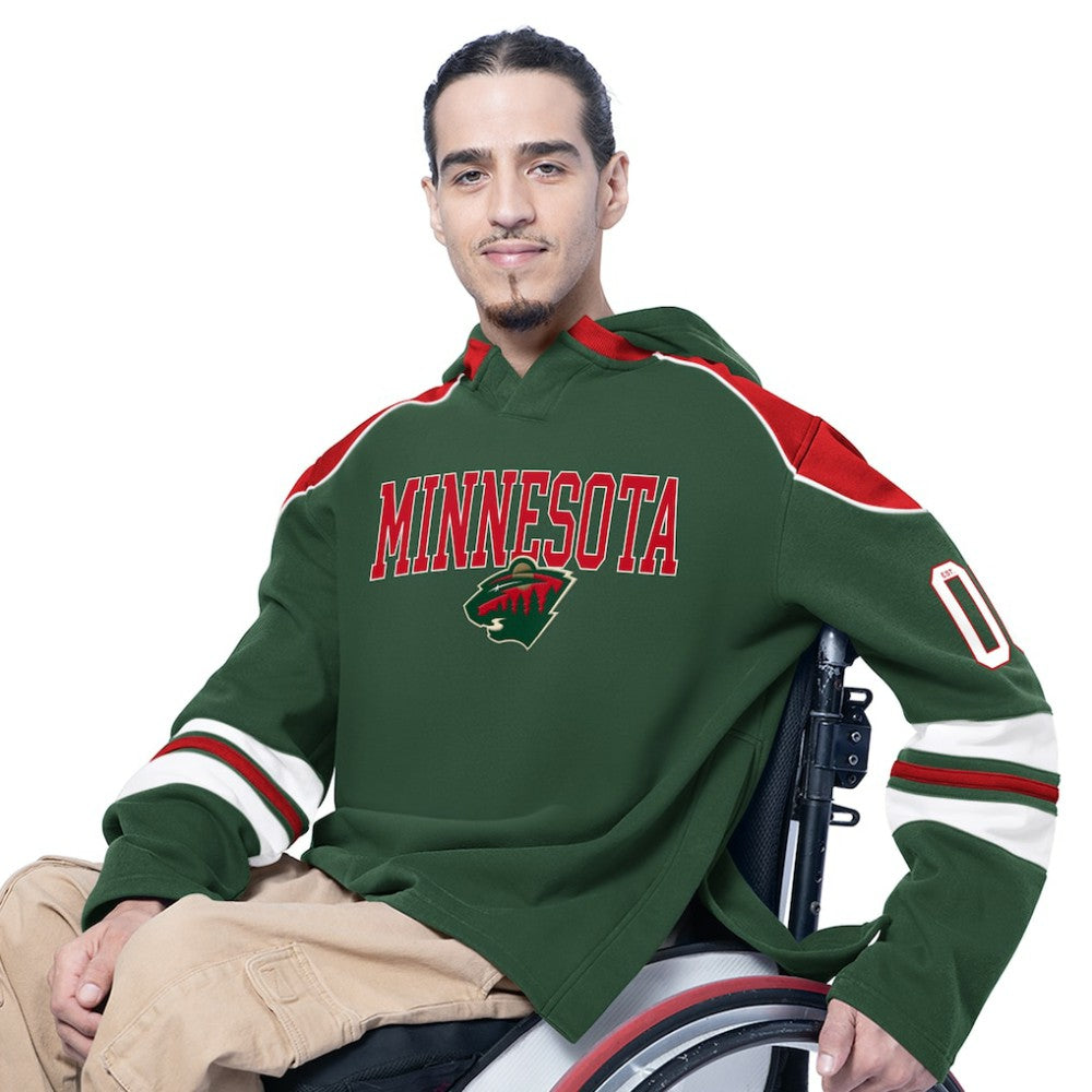 NHL Minnesota Wild G-III Sports by Carl Banks Adaptive Wear Lord Stanley Hooded Long Sleeve Sweatshirt