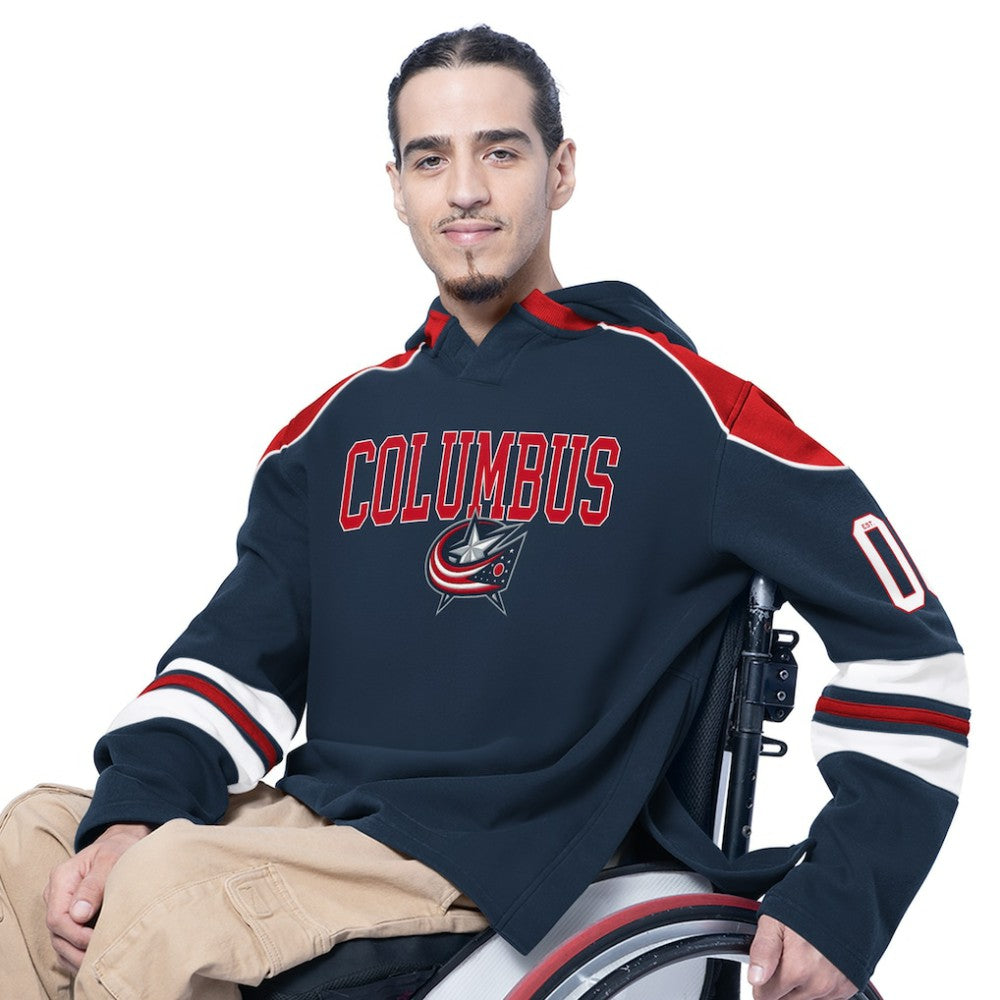 NHL Columbus Blue Jackets G-III Sports by Carl Banks Adaptive Wear Lord Stanley Hooded Long Sleeve Sweatshirt