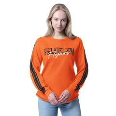 NHL Philadelphia Flyers G-III 4Her by Carl Banks Women's Advantage Thermal Long-Sleeve Tri-Blend T-Shirt