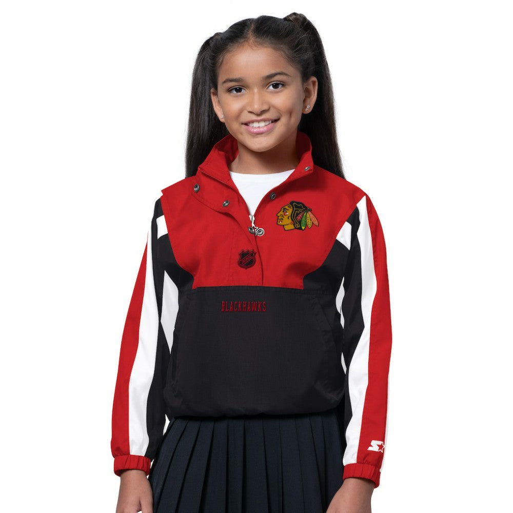 NHL Chicago Blackhawks Starter Girls Key Player Half Zip Jacket