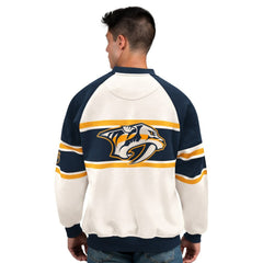 NHL Nashville Predators Starter Male Adult Defense Fleece Crewneck Sweatshirt