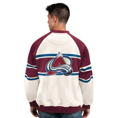 NHL Colorado Avalanche Starter Male Adult Defense Fleece Crewneck Sweatshirt