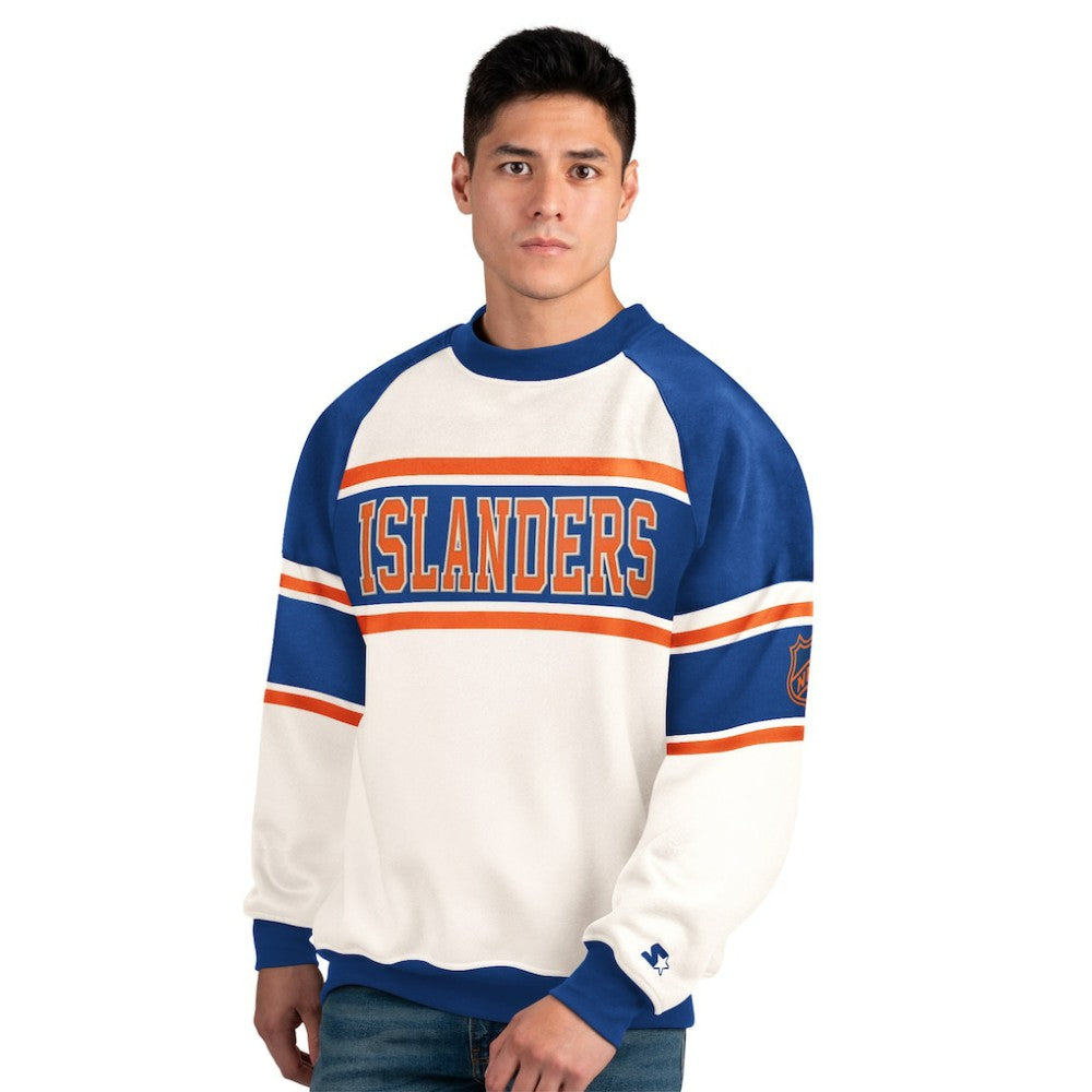 NHL New York Islanders Starter Male Adult Defense Fleece Crewneck Sweatshirt