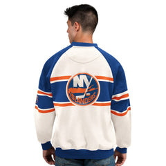 NHL New York Islanders Starter Male Adult Defense Fleece Crewneck Sweatshirt